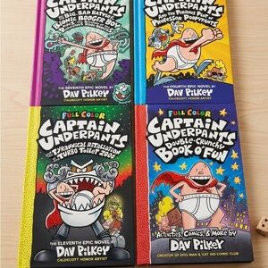 Captain Underpants lot of 4 Books by Dav Pilkey (Full Color Hardcovers)